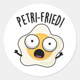 Adesivo Redondo Petri frita Funny Fried Egg Pun