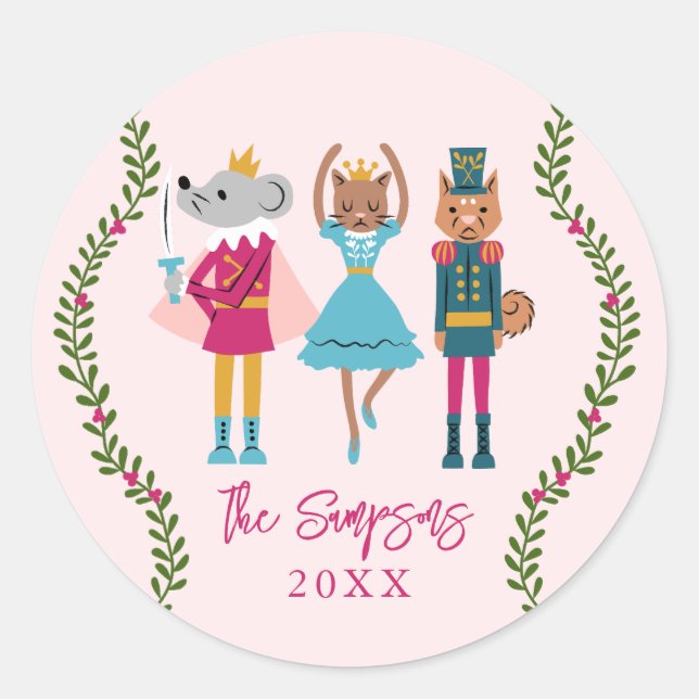 Adesivo Redondo Pets de biscoitos de Natal (Frente)