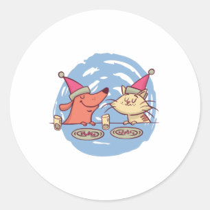 Adesivo Redondo Pets de Natal