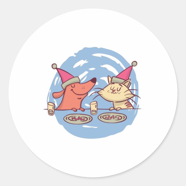 Adesivo Redondo Pets de Natal (Frente)