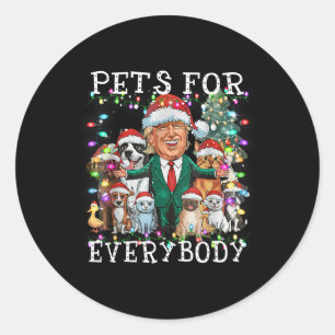 Adesivo Redondo Pets Para Toda A Gente Engraçada Trump De Natal