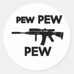 Adesivo Redondo Pew Pew Pew