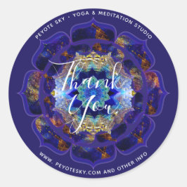 Adesivo Redondo Peyote Sky Mandala Metafísico Azul Marinho