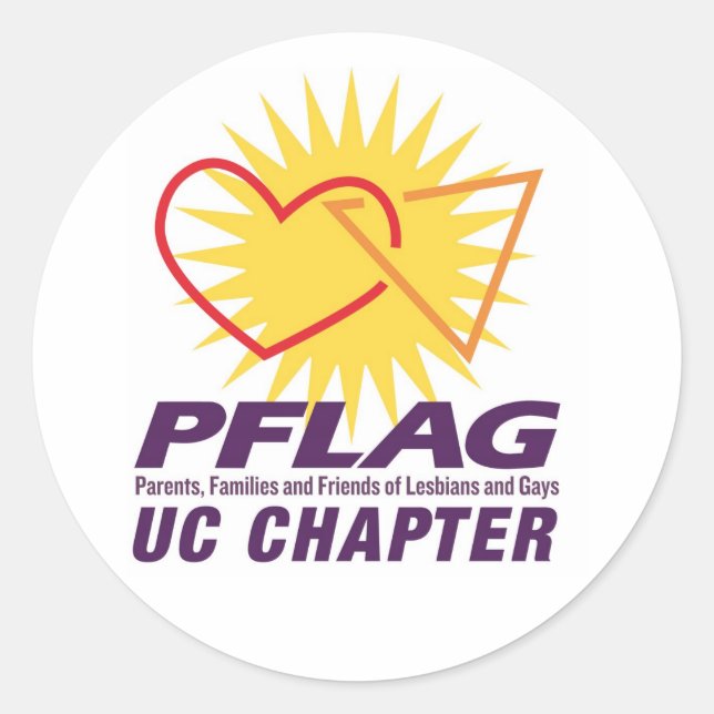 Adesivo Redondo PFLAG UC Sticker (Frente)