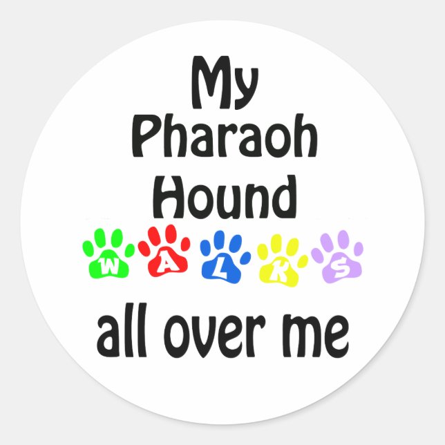 Adesivo Redondo Pharaoh Hound Walks Design (Frente)
