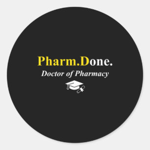 Adesivo Redondo Pharm.concluído. concluído doutor em farmácia phar