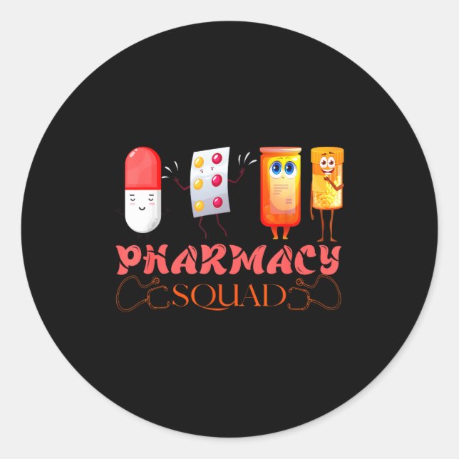 Adesivo Redondo Pharmacy Squad Valentines Cute Lls Pharmacist Phar (Frente)