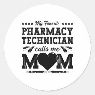 Adesivo Redondo Pharmacy Technician Me Chama Mãe Farmacêutica Gift