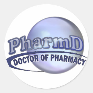 Adesivo Redondo PharmD BLUE LOGO - MÉDICO DE FARMACIA