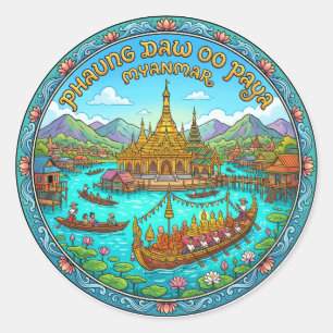 Adesivo Redondo Phaung Daw Oo Paya Myanmar