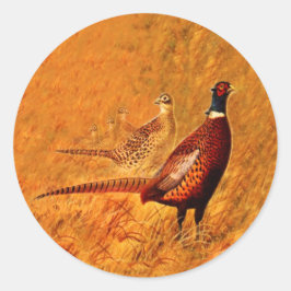 Adesivo Redondo Pheasant Bird Nature Selvagens