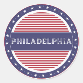 Adesivo Redondo Philadelphia City Pride Emblem – American Identity