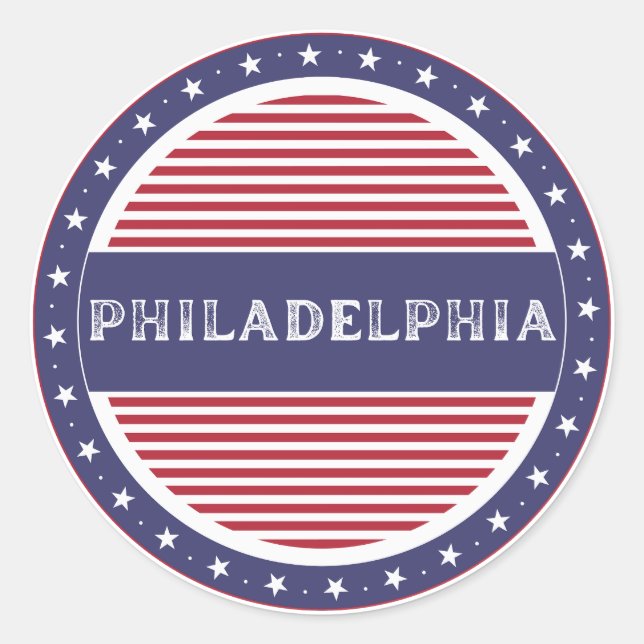 Adesivo Redondo Philadelphia City Pride Emblem – American Identity (Frente)