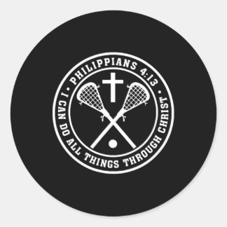 Adesivo Redondo Philippians 413 Christian Lacrosse Cross Jesus Sav