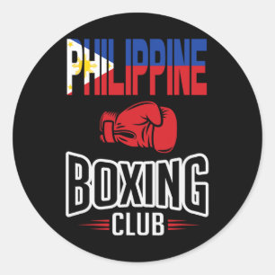 Adesivo Redondo Philippine Flag Boxing Club Filipino Pinoy