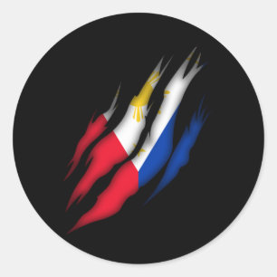 Adesivo Redondo Philippines Flag Proud Filipino