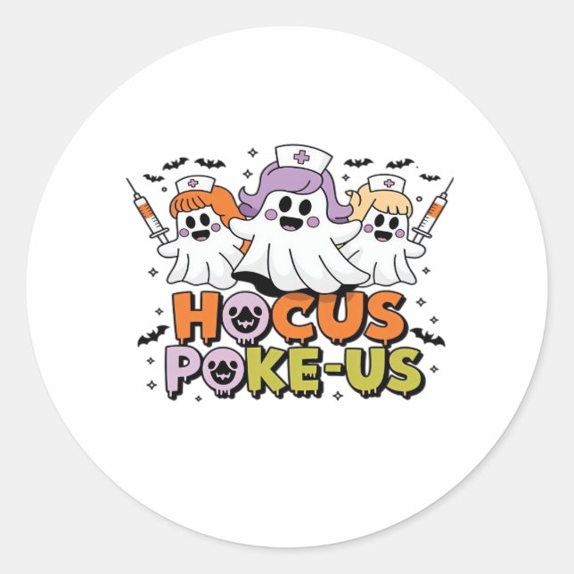 Adesivo Redondo Phlebotomist Halloween Medical Lab Tech Spooky ER (Frente)