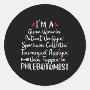 Adesivo Redondo Phlebotomist Phlebotomy Technician Enfermeira Enfe