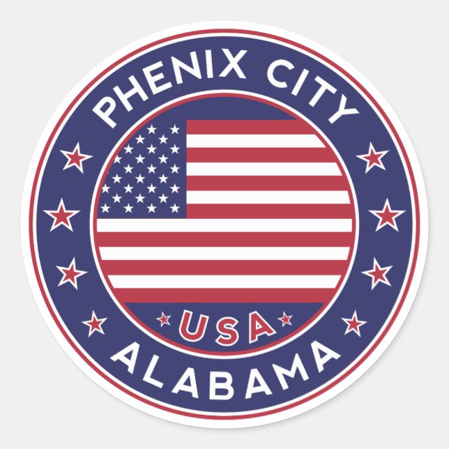 Adesivo Redondo Phnix, Alabama (Frente)