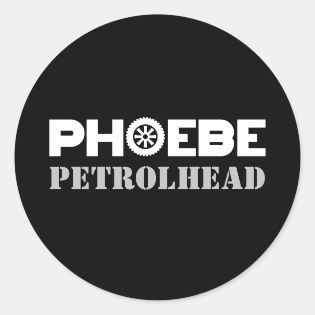 Adesivo Redondo Phoebe Petrolhead (Frente)
