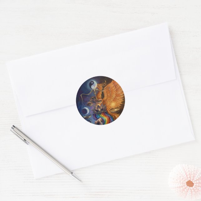 Adesivo Redondo Phoenix Balance Yin Yang Sticker (Envelope)