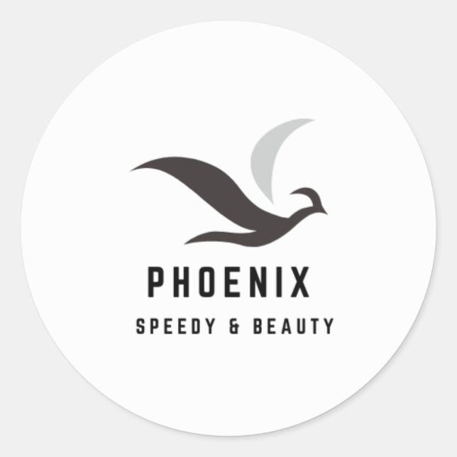 ADESIVO REDONDO PHOENIX BLACK BRANCO AVE VELOCIDADE DA BELEZA (Frente)
