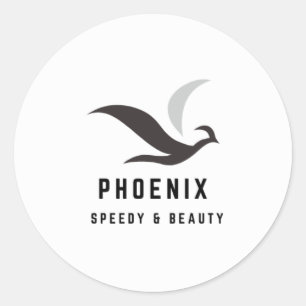 ADESIVO REDONDO PHOENIX BLACK BRANCO AVE VELOCIDADE DA BELEZA