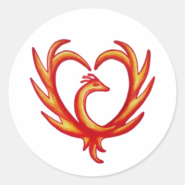 Adesivo Redondo Phoenix Heart (Frente)