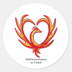 Adesivo Redondo Phoenix Heart, MeWarriorWoman no Twitch