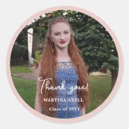 Adesivo Redondo Photo Graduation Thank You