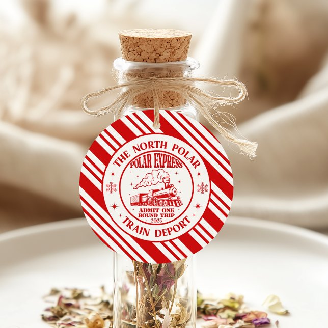 Adesivo Redondo Photo Polar Express Christmas Ticket (Criador carregado)