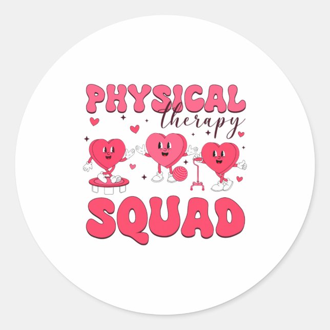 Adesivo Redondo Physical Therapy Squad Valentines Day Pt Pta Vale  (Frente)
