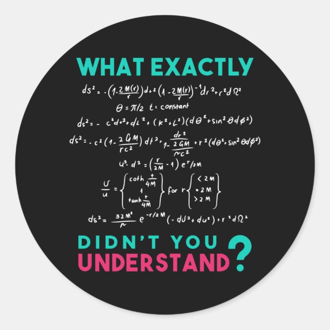 Adesivo Redondo Physics formula Joke (Frente)