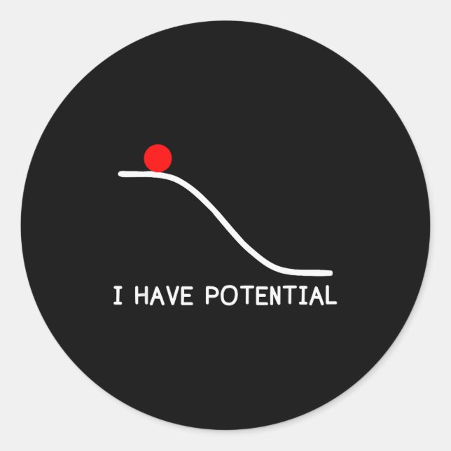 Adesivo Redondo Physics I Have Tential Energy Funny  (Frente)