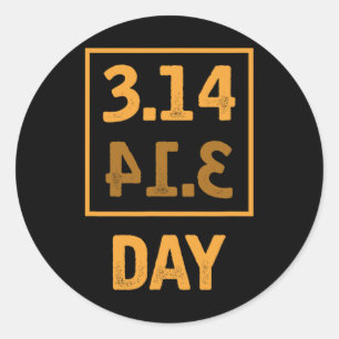 Adesivo Redondo Pi Day - 3,14 = Coincidência Pie Byckwards