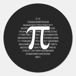 Adesivo Redondo Pi Day 3.14 Pi Day Engraçado Matemática Pão Feliz 