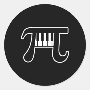 Adesivo Redondo Pi Day 3.14 Piano Funny Pi Day 3.14 Matemática