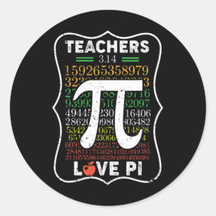 Adesivo Redondo Pi Day 3.14 Professores Adoram Pi Professores De M