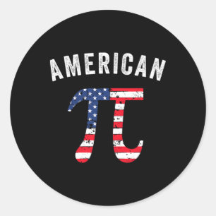 Adesivo Redondo Pi Day American Flag Patriotic Math Nerd 3.14 de j