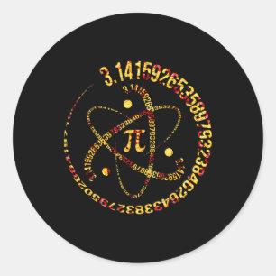 Adesivo Redondo Pi Day Atom Pi 3.14 Science Math Lover