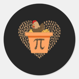 Adesivo Redondo Pi Day Chicken Pote Pi Pi Pie Math 3.14