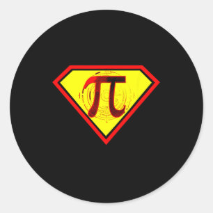Adesivo Redondo Pi Day Engraçado De Super-Herói Engraçado