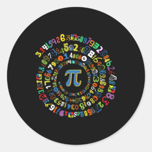 Adesivo Redondo Pi Day Engraçado Geek Espiral De Matemática Legal