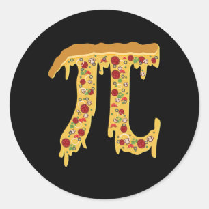 Adesivo Redondo Pi Day Engraçado Nerdy Pizza Pi 3.14 Símbolo de Co