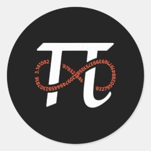 Adesivo Redondo Pi Day Engraçado Números Infinitos Do Geek Nerd Ma