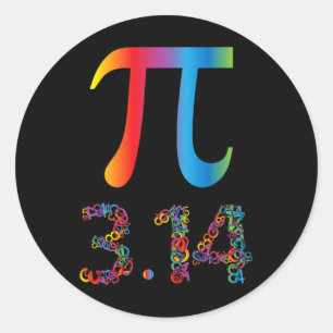 Adesivo Redondo Pi Day For Women Kids Men Engraçado Gift Graphic M