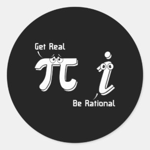 Adesivo Redondo Pi Day Get Real Be Rational Irracional Number Math