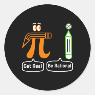 Adesivo Redondo Pi Day Get Real Be Rational Irracional Number Math