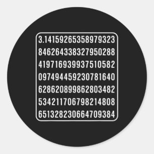 Adesivo Redondo Pi Day Grego Números De Pi Grego Nerd Ge Amantes D