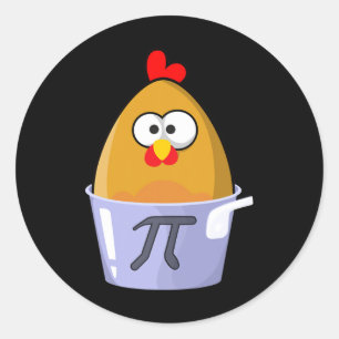 Adesivo Redondo Pi Day Humorous Chicken Pote Pie Math Novelty